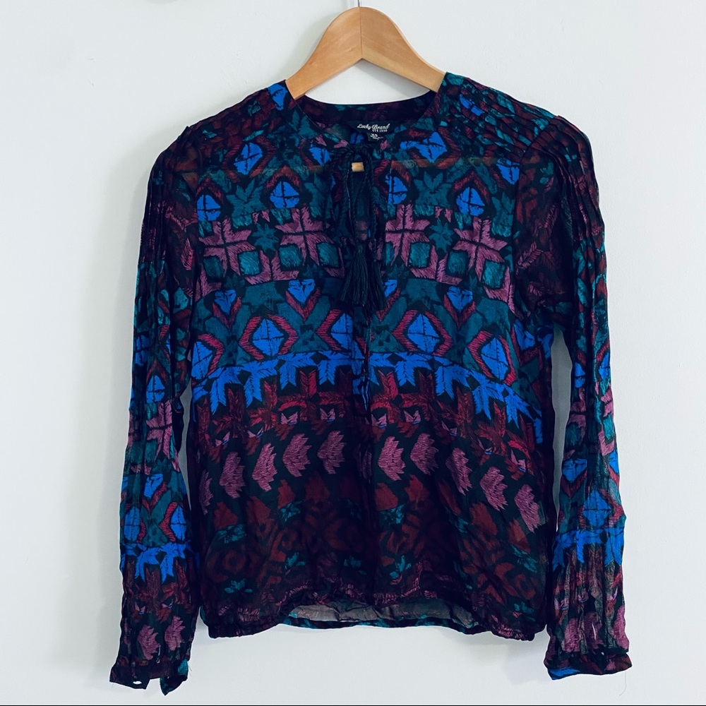 Lucky Brand Semi Sheer Boho Blouse - Picture 12 of 12
